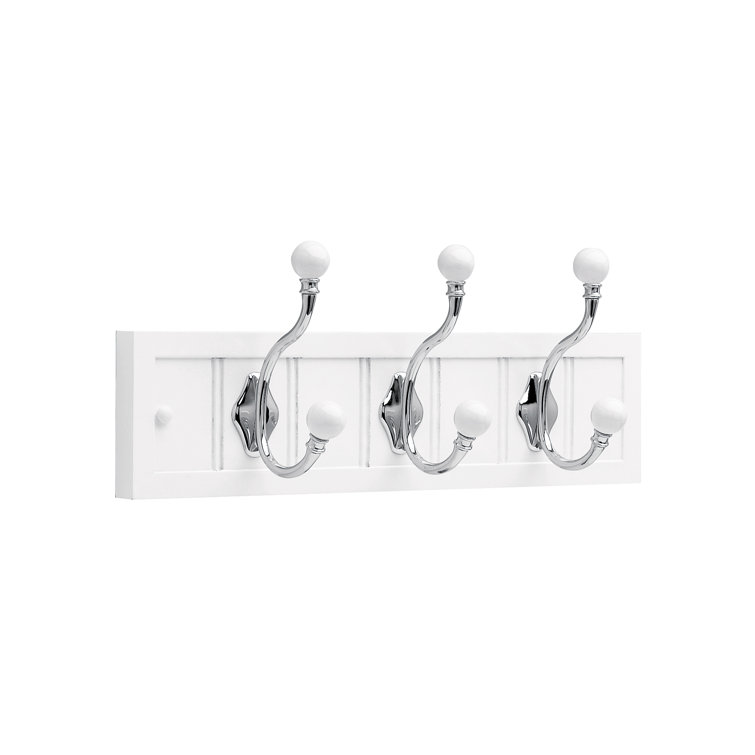 Franklin Brass 18'' Wide Wall Mounted Coat Rack in White & Reviews